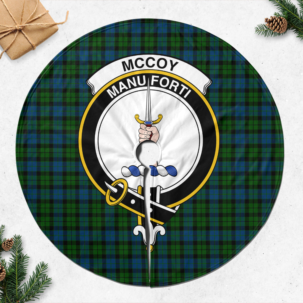 McCoy Tartan Christmas Tree Skirt with Family Crest 47*47 inch - Tartan Vibes Clothing