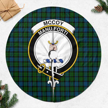 McCoy Tartan Christmas Tree Skirt with Family Crest 47*47 inch - Tartan Vibes Clothing