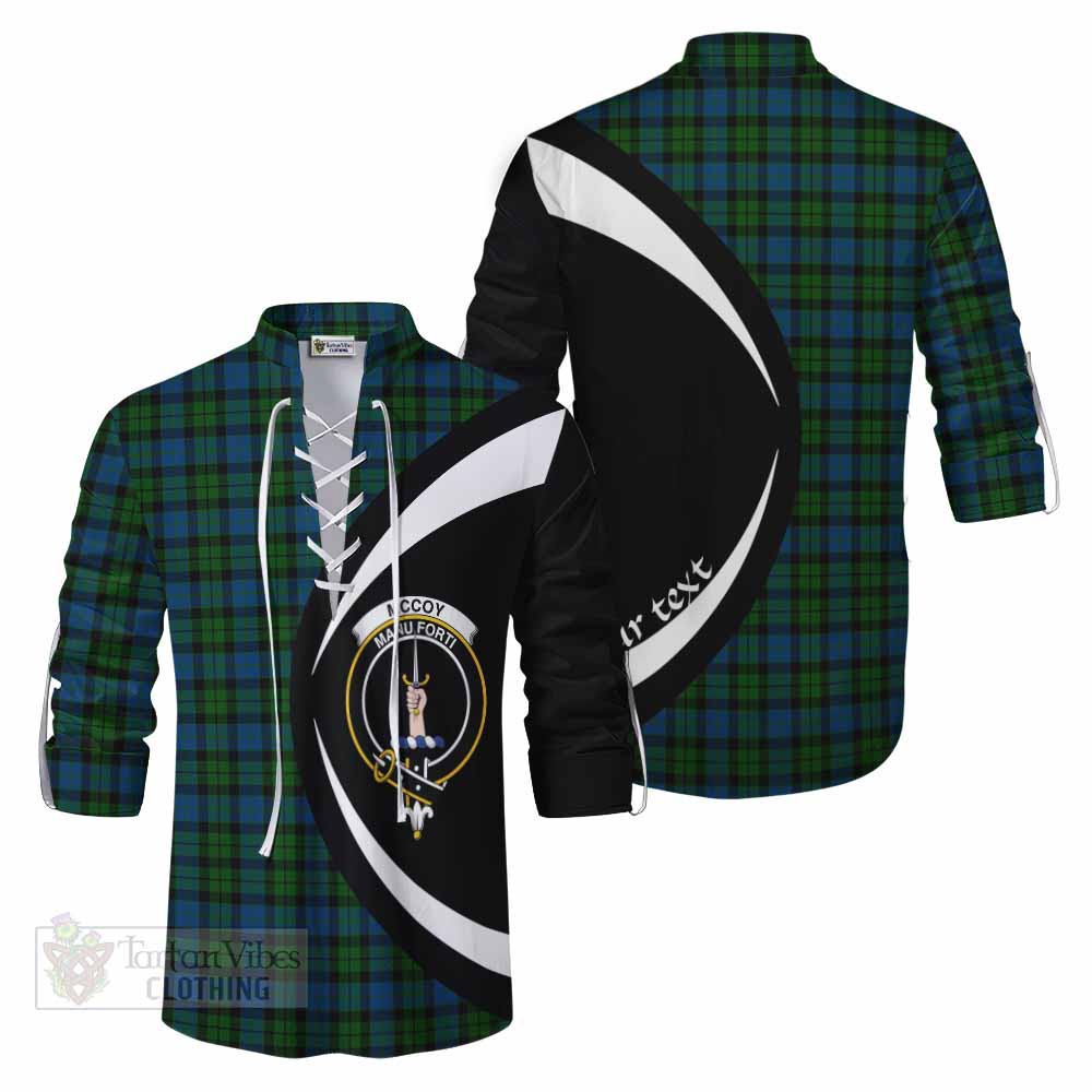 McCoy Tartan Ghillie Kilt Shirt with Family Crest Circle Style Men - Tartan Vibes Clothing