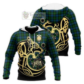 McCoy Tartan Knitted Hoodie with Family Crest Celtic Wolf Style Unisex Knitted Pullover Hoodie - Tartan Vibes Clothing