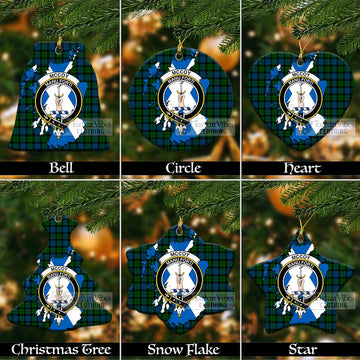 McCoy Tartan Christmas Ceramic Ornaments with Family Crest and Scotland Map Ceramic - Tartan Vibes Clothing
