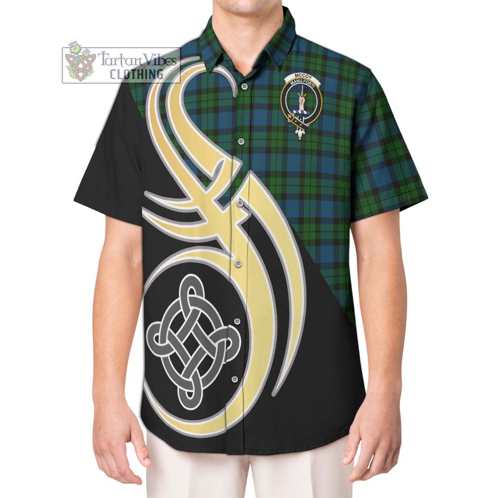McCoy Tartan Hawaiian Shirt with Family Crest and Celtic Symbol Style Kid - Tartan Vibes Clothing