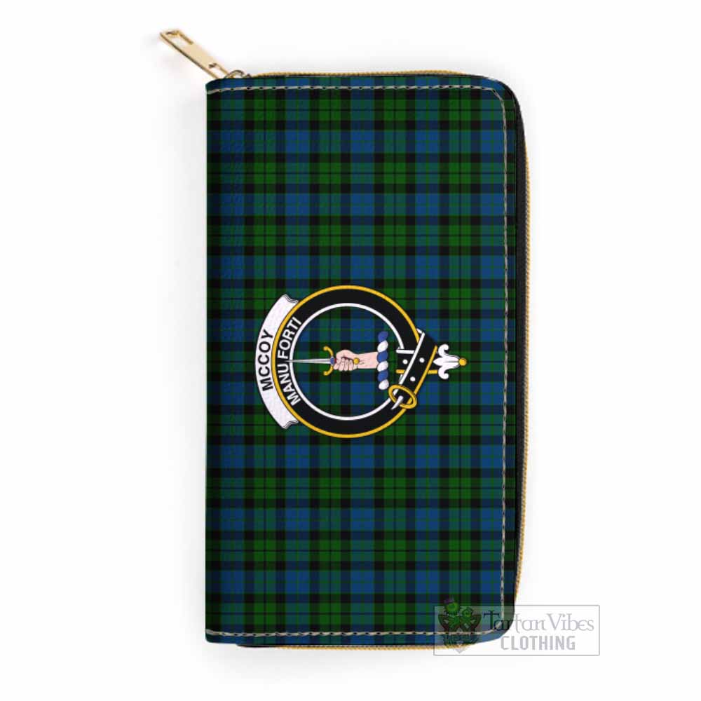 McCoy Tartan Women's Leather Wallet with Family Crest One Size 19.7*10.5*3.5 cm - Tartan Vibes Clothing