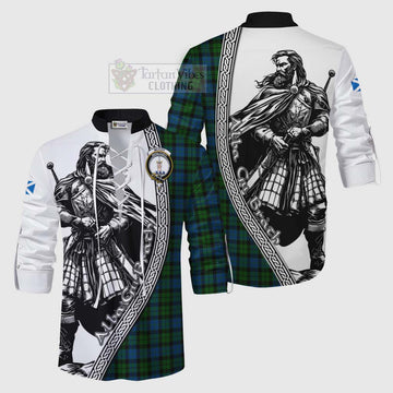 McCoy Tartan Clan Crest Ghillie Kilt Shirt with Highlander Warrior Celtic Style Men - Tartan Vibes Clothing