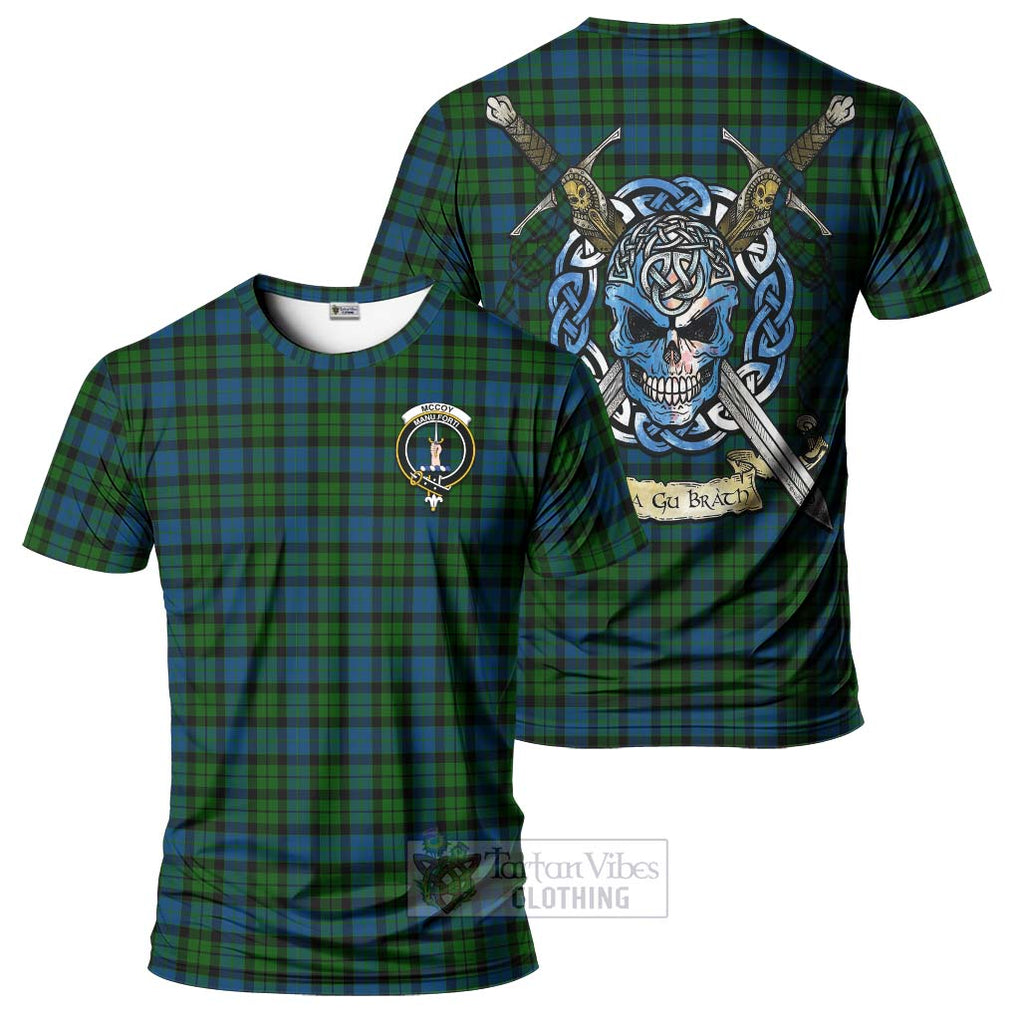 McCoy Tartan T-Shirt with Family Crest Celtic Skull Style Kid's Shirt - Tartan Vibes Clothing
