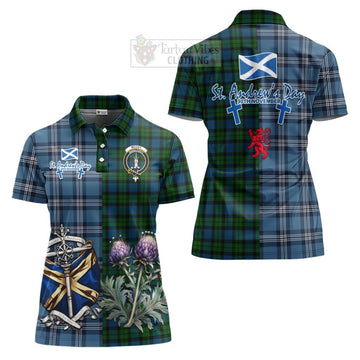 McCoy Tartan Women's Polo Shirt Happy St. Andrew's Day Half Tartan Style Women - Tartan Vibes Clothing
