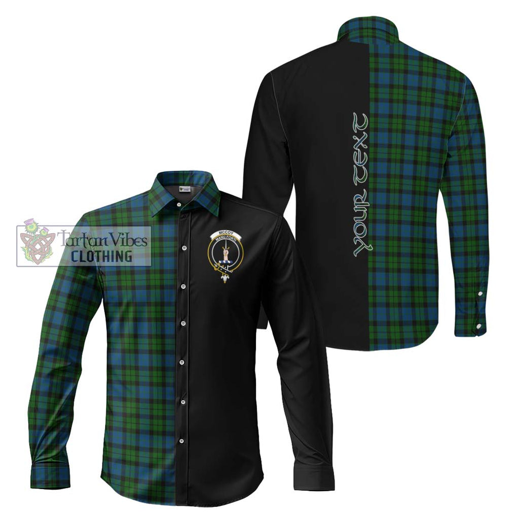 McCoy Tartan Long Sleeve Button Shirt with Family Crest and Half Of Me Style Men's Shirt S - Tartanvibesclothing Shop