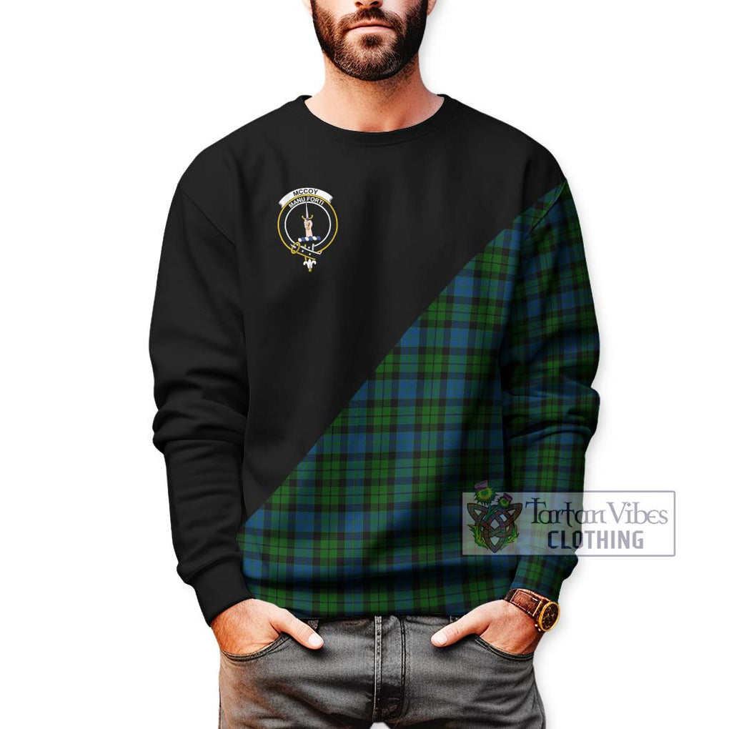 McCoy Tartan Sweatshirt with Family Crest and Military Logo Style Unisex - Tartan Vibes Clothing