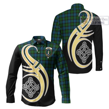 McCoy Tartan Long Sleeve Button Shirt with Family Crest and Celtic Symbol Style Men's Shirt S - Tartan Vibes Clothing