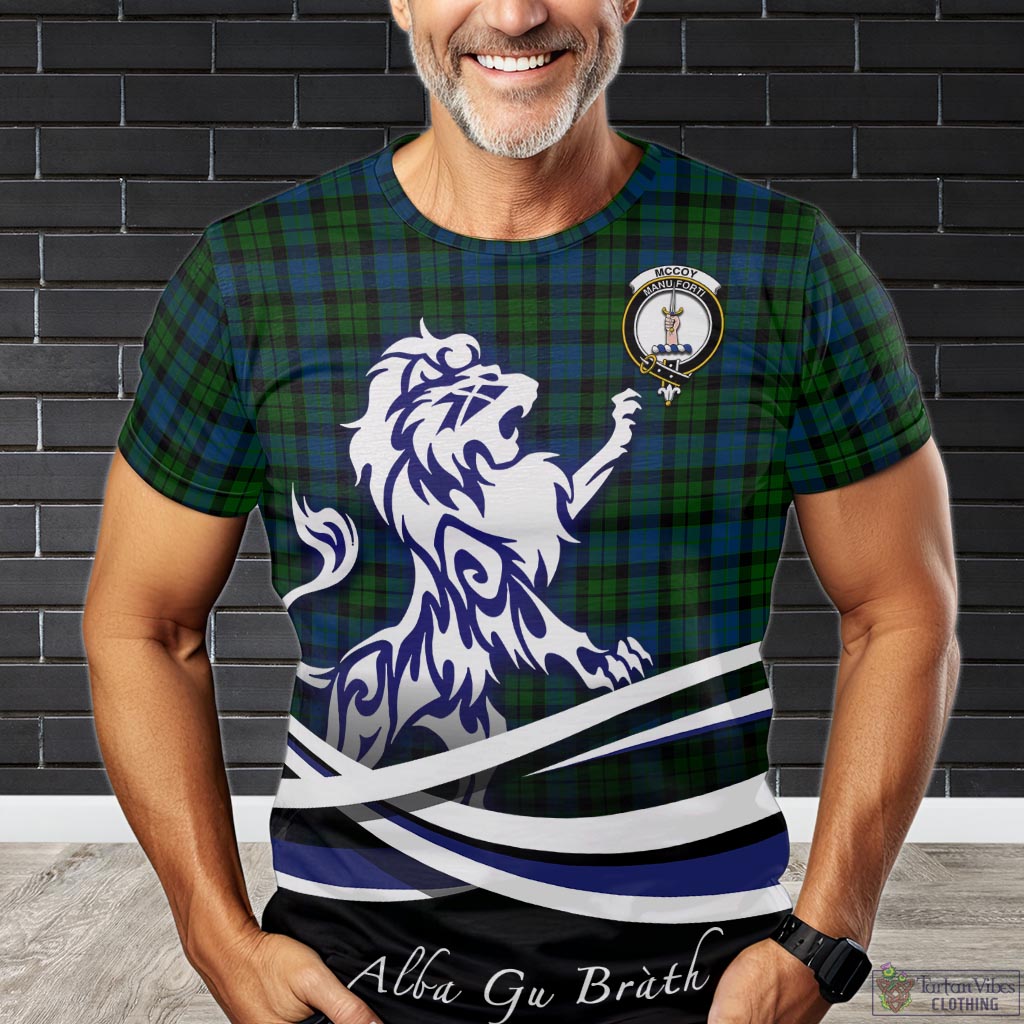 McCoy Tartan T-Shirt with Alba Gu Brath Regal Lion Emblem Kid's Shirt - Tartan Vibes Clothing