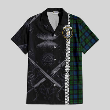 McCoy Tartan Hawaiian Shirt with Family Crest Cross Sword Thistle Celtic Vibes Kid - Tartan Vibes Clothing