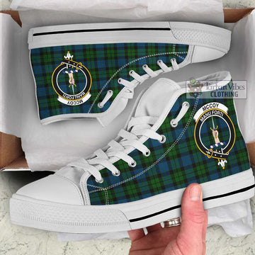 McCoy Tartan High Top Shoes with Family Crest Kid High Top - White Sole - Tartan Vibes Clothing