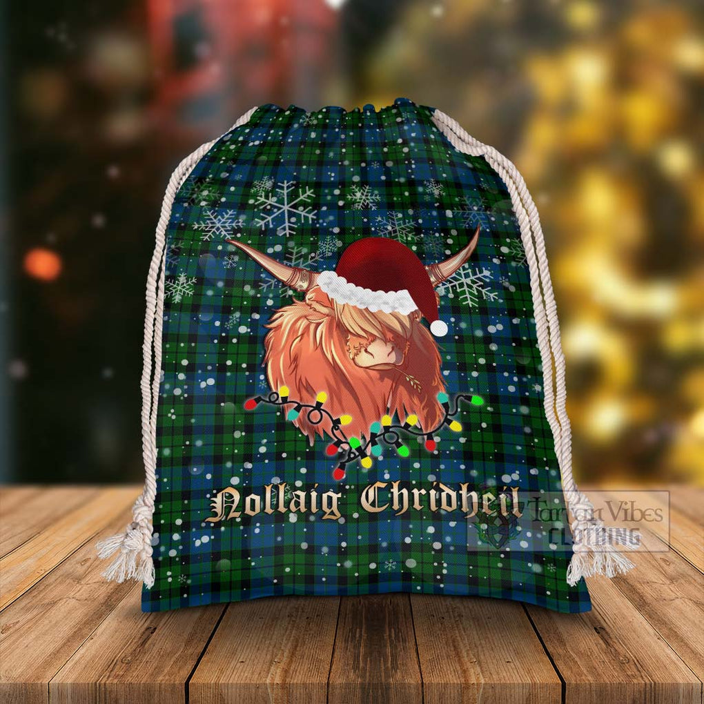 McCoy Tartan Christmas Santa's Bag with Twinkle Highland Cattle - Tartan Vibes Clothing