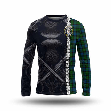 McCoy Tartan Long Sleeve T-Shirt with Family Crest Cross Sword Thistle Celtic Vibes Unisex - Tartan Vibes Clothing