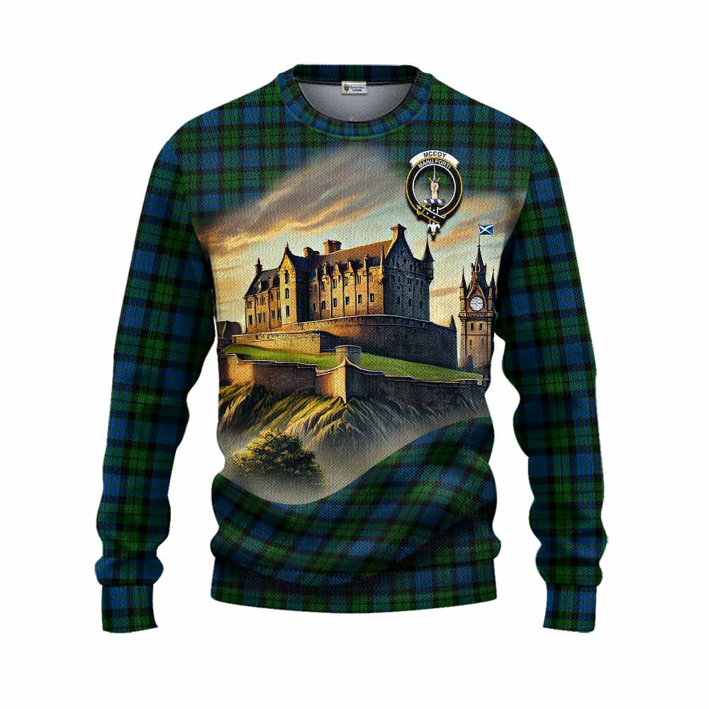 McCoy Tartan Family Crest Knitted Sweater with Scottish Ancient Castle Style Unisex - Tartan Vibes Clothing