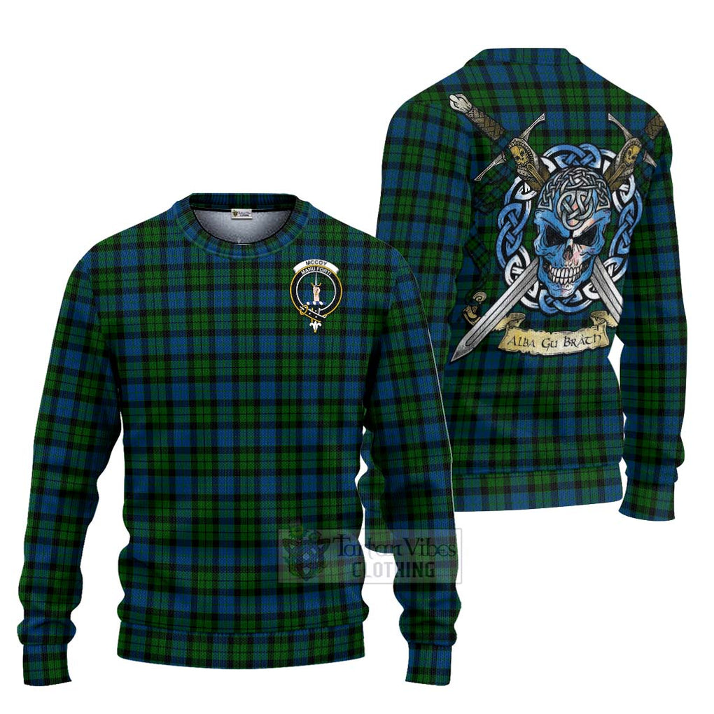 McCoy Tartan Ugly Sweater with Family Crest Celtic Skull Style Unisex - Tartan Vibes Clothing
