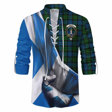 McCoy Tartan Ghillie Kilt Shirt with Family Crest Scotland Patriotic Style Men - Tartan Vibes Clothing