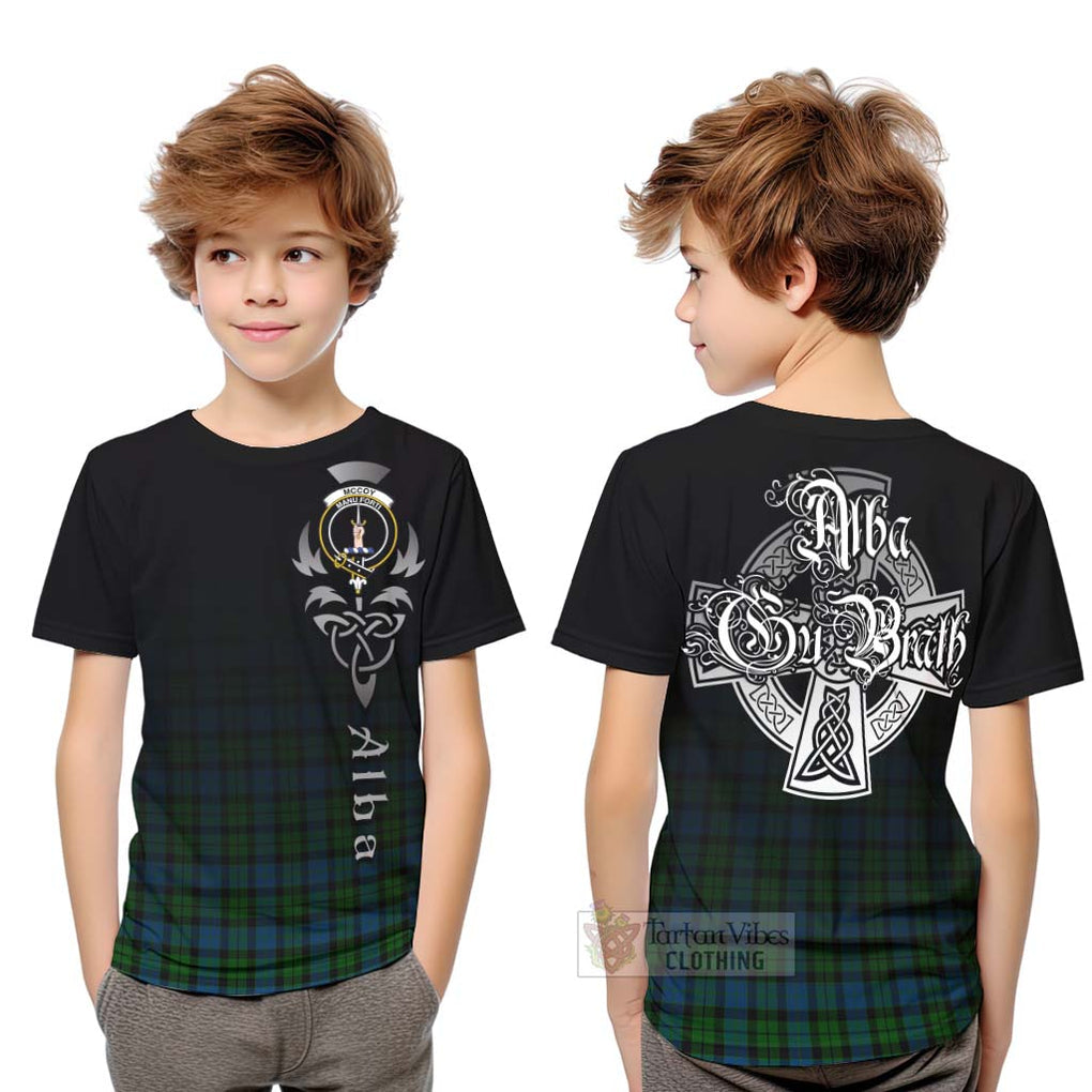 McCoy Tartan Kid T-Shirt Featuring Alba Gu Brath Family Crest Celtic Inspired Youth XL Size14 - Tartan Vibes Clothing