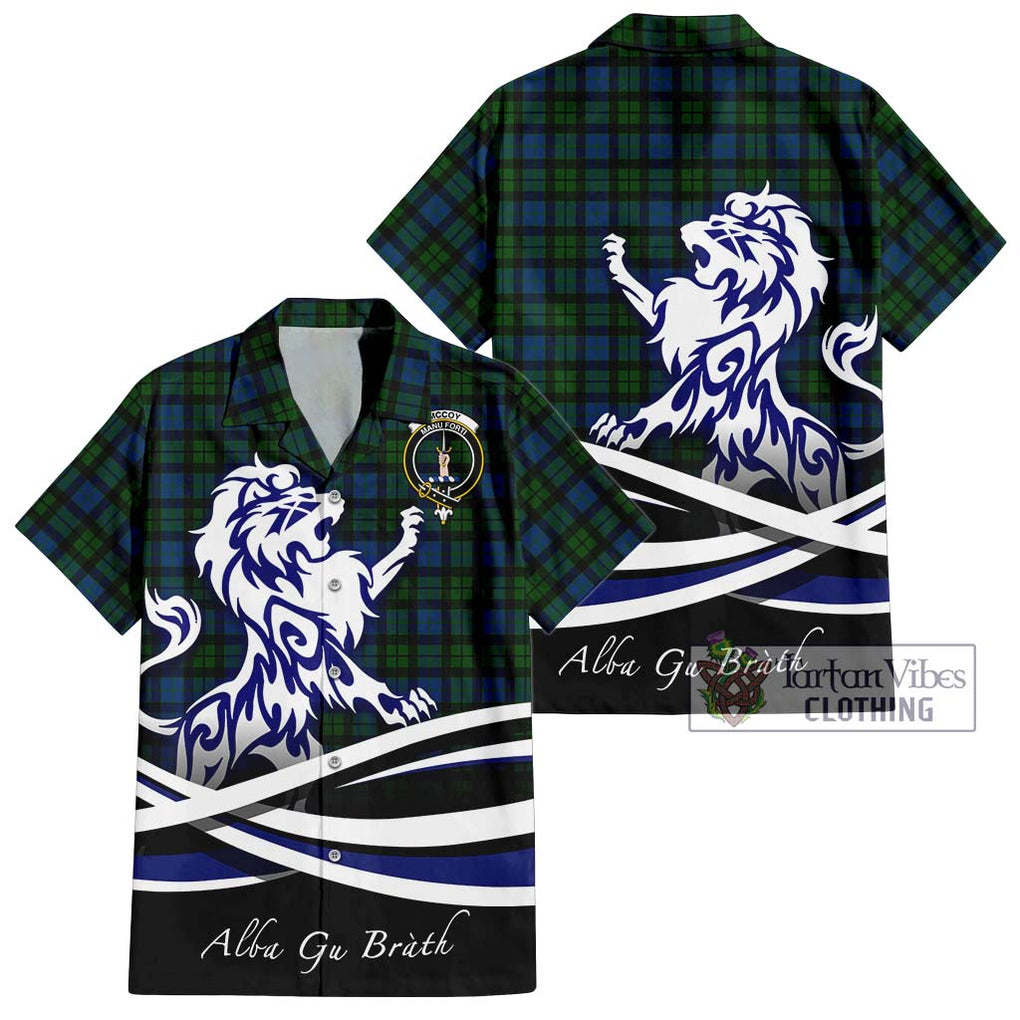 McCoy Tartan Hawaiian Shirt with Alba Gu Brath Regal Lion Emblem Kid - Tartan Vibes Clothing