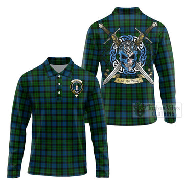McCoy Tartan Long Sleeve Polo Shirt with Family Crest Celtic Skull Style Unisex - Tartan Vibes Clothing