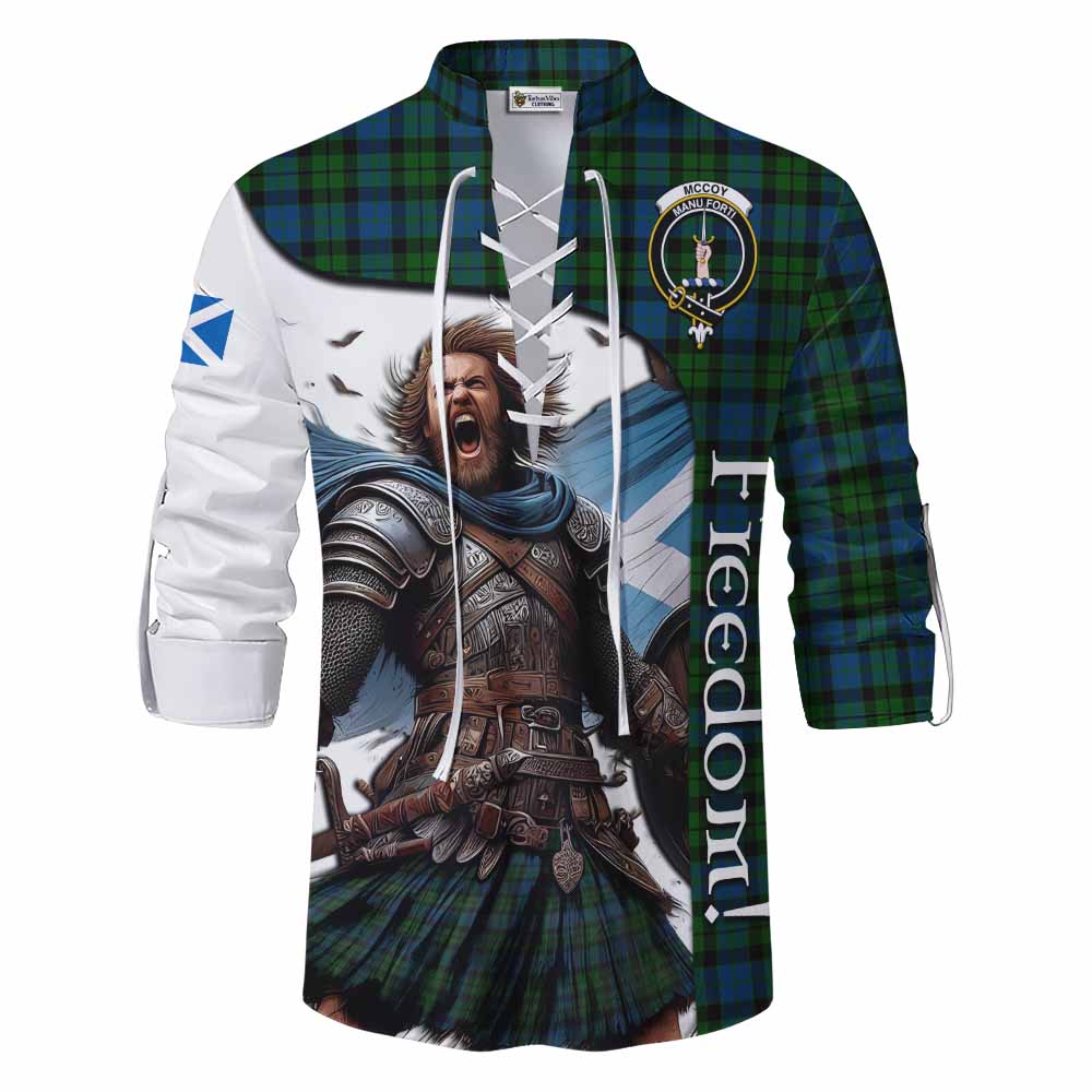 Tartan Vibes Clothing McCoy Crest Tartan Ghillie Kilt Shirt Inspired by the Freedom of Scottish Warrior