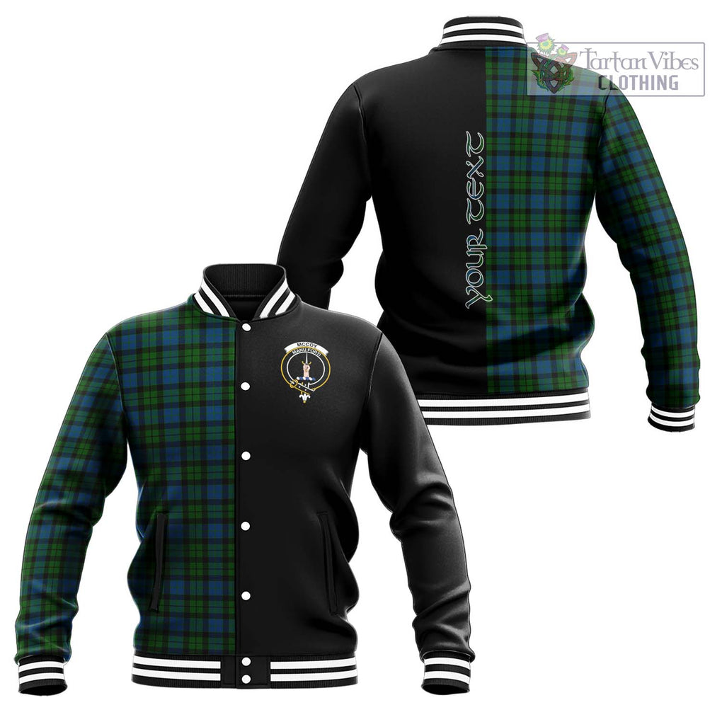 McCoy Tartan Baseball Jacket with Family Crest and Half Of Me Style Unisex - Tartan Vibes Clothing