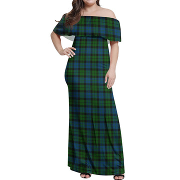 McCoy Tartan Off Shoulder Long Dress Women's Dress - Tartan Vibes Clothing