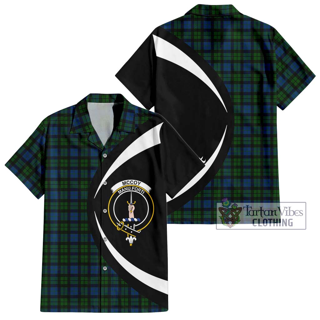 McCoy Tartan Hawaiian Shirt with Family Crest Circle Style Kid - Tartan Vibes Clothing