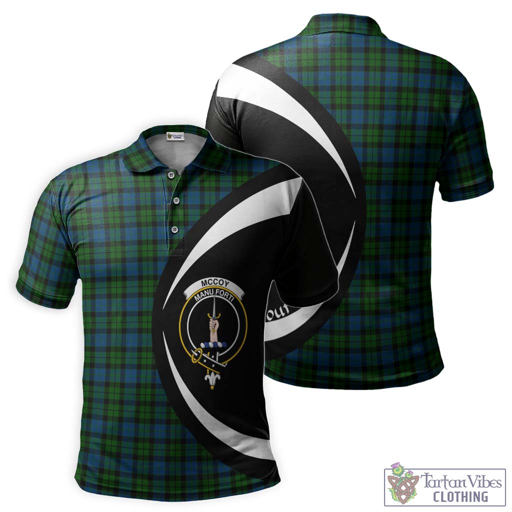 McCoy Tartan Men's Polo Shirt with Family Crest Circle Style Kid - Tartan Vibes Clothing