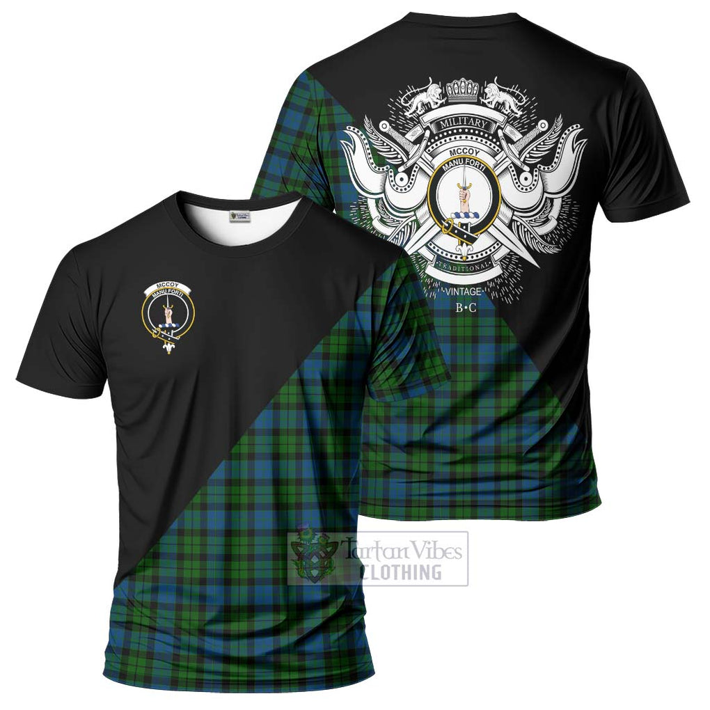 McCoy Tartan T-Shirt with Family Crest and Military Logo Style Kid's Shirt - Tartan Vibes Clothing