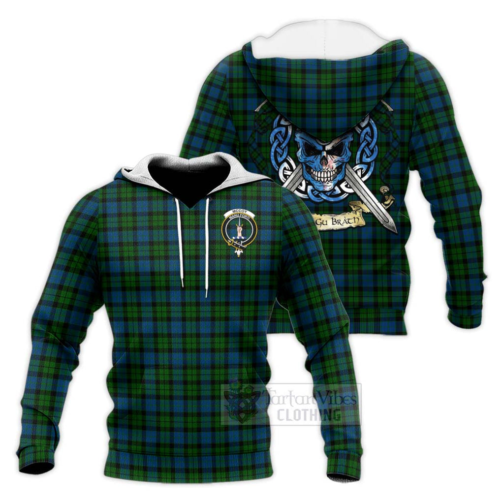 McCoy Tartan Knitted Hoodie with Family Crest Celtic Skull Style Unisex Knitted Pullover Hoodie - Tartan Vibes Clothing