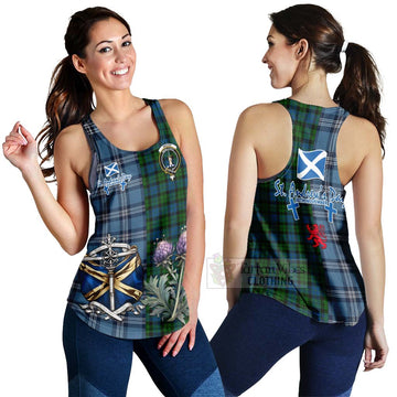 McCoy Tartan Women's Racerback Tanks Happy St. Andrew's Day Half Tartan Style 4XL - Tartan Vibes Clothing