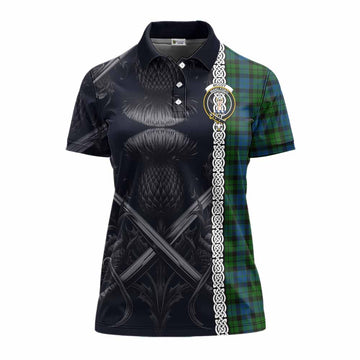 McCoy Tartan Women's Polo Shirt with Family Crest Cross Sword Thistle Celtic Vibes Women - Tartan Vibes Clothing