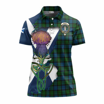 McCoy Tartan Family Crest Women's Polo Shirt Scottish Thistle Celtic Inspired Women - Tartan Vibes Clothing