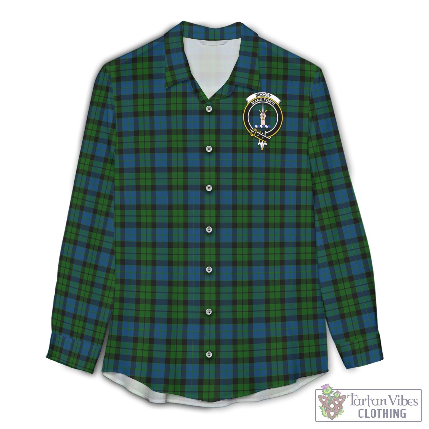 McCoy Tartan Women's Casual Shirt with Family Crest Female - Tartan Vibes Clothing