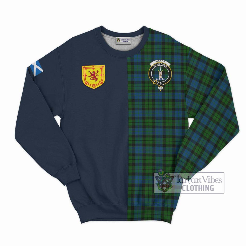 McCoy Tartan Sweatshirt Alba with Scottish Lion Royal Arm Half Style Unisex - Tartan Vibes Clothing