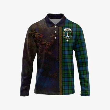 Tartan Vibes Clothing McCoy Tartan Family Crest Long Sleeve Polo Shirt Alba Gu Brath Be Brave Lion Ancient Style