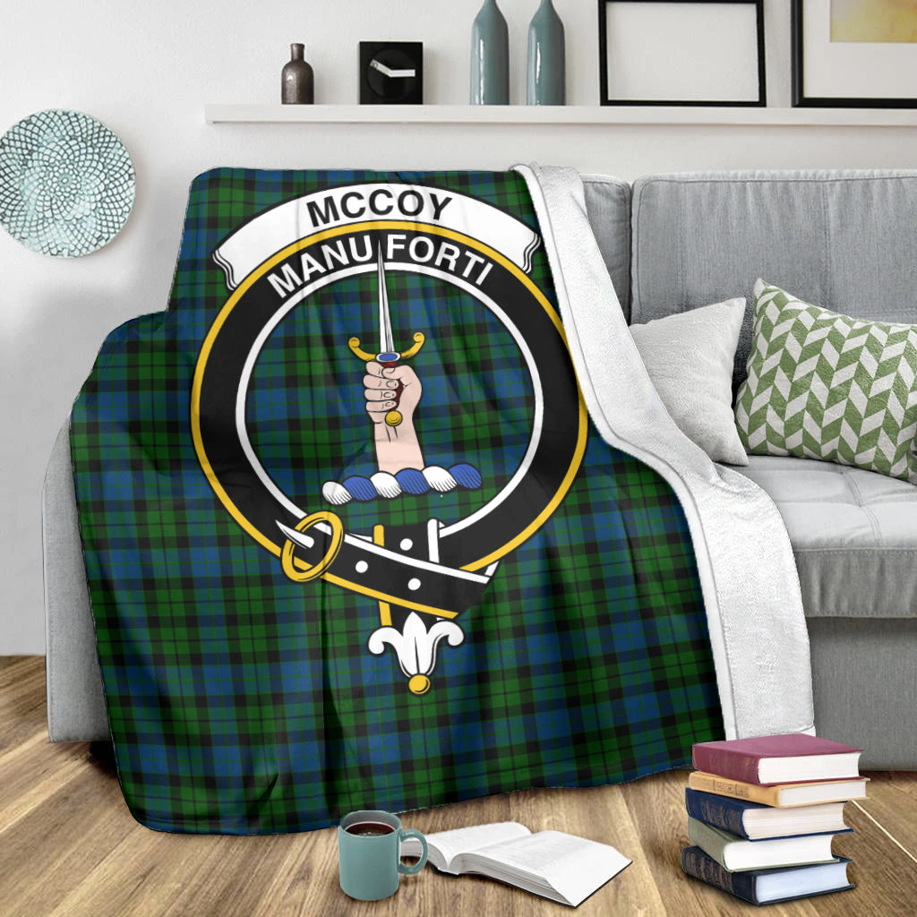 McCoy Tartan Blanket with Family Crest X-Large 59 x 79 inches 150 x 200 cm - Tartan Vibes Clothing