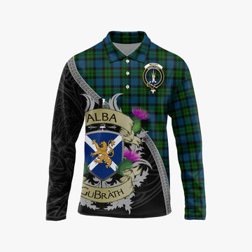 McCoy Tartan Family Crest Long Sleeve Polo Shirt Lion Rampant Royal Thistle Shield Celtic Inspired Unisex - Tartan Vibes Clothing