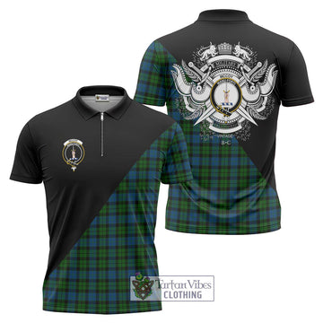 McCoy Tartan Zipper Polo Shirt with Family Crest and Military Logo Style Unisex - Tartan Vibes Clothing