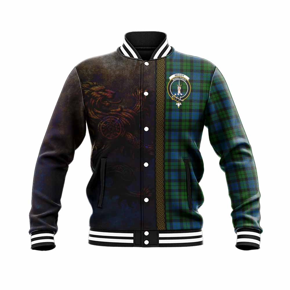 McCoy Tartan Family Crest Baseball Jacket Alba Gu Brath Be Brave Lion Ancient Style Unisex - Tartan Vibes Clothing
