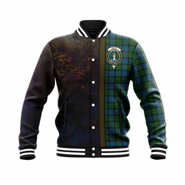 Tartan Vibes Clothing McCoy Tartan Family Crest Baseball Jacket Alba Gu Brath Be Brave Lion Ancient Style