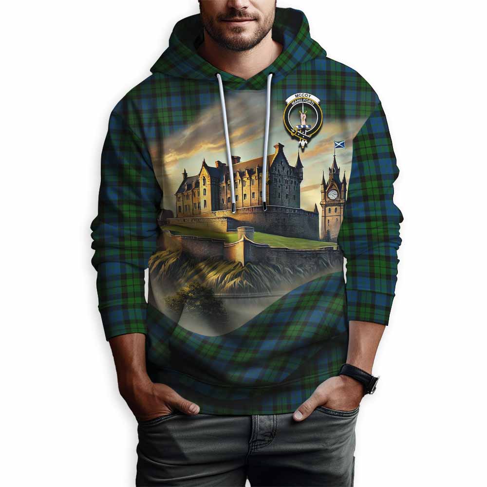 McCoy Tartan Family Crest Hoodie with Scottish Ancient Castle Style Pullover Hoodie - Tartan Vibes Clothing
