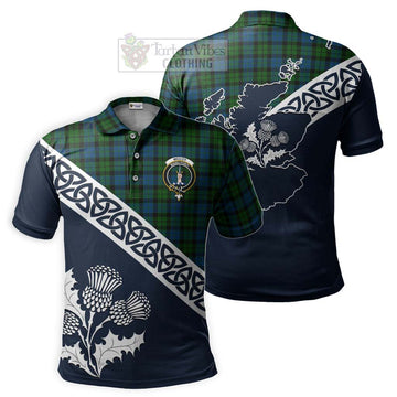McCoy Tartan Polo Shirt Featuring Thistle and Scotland Map Kid - Tartanvibesclothing Store
