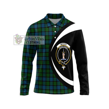 McCoy Tartan Long Sleeve Polo Shirt with Family Crest Circle Style Unisex - Tartan Vibes Clothing