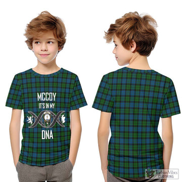 McCoy Tartan Kid T-Shirt with Family Crest DNA In Me Style Youth XL Size14 - Tartan Vibes Clothing