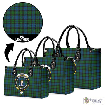 McCoy Tartan Luxury Leather Handbags with Family Crest L - Tartan Vibes Clothing