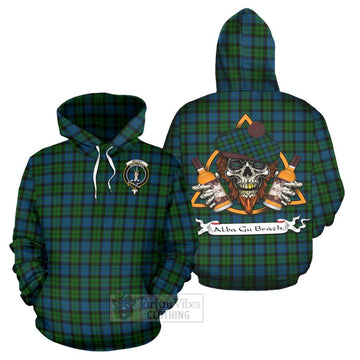 McCoy Tartan Hoodie with Family Crest and Bearded Skull Holding Bottles of Whiskey Zip Hoodie - Tartan Vibes Clothing