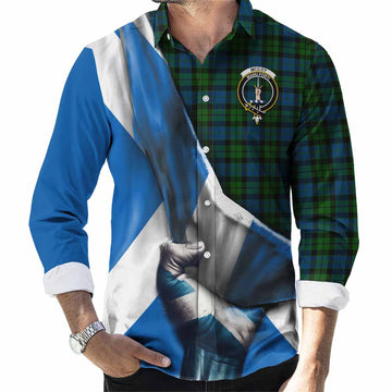 McCoy Tartan Long Sleeve Button Shirt with Family Crest Scotland Patriotic Style Men's Shirt S - Tartan Vibes Clothing