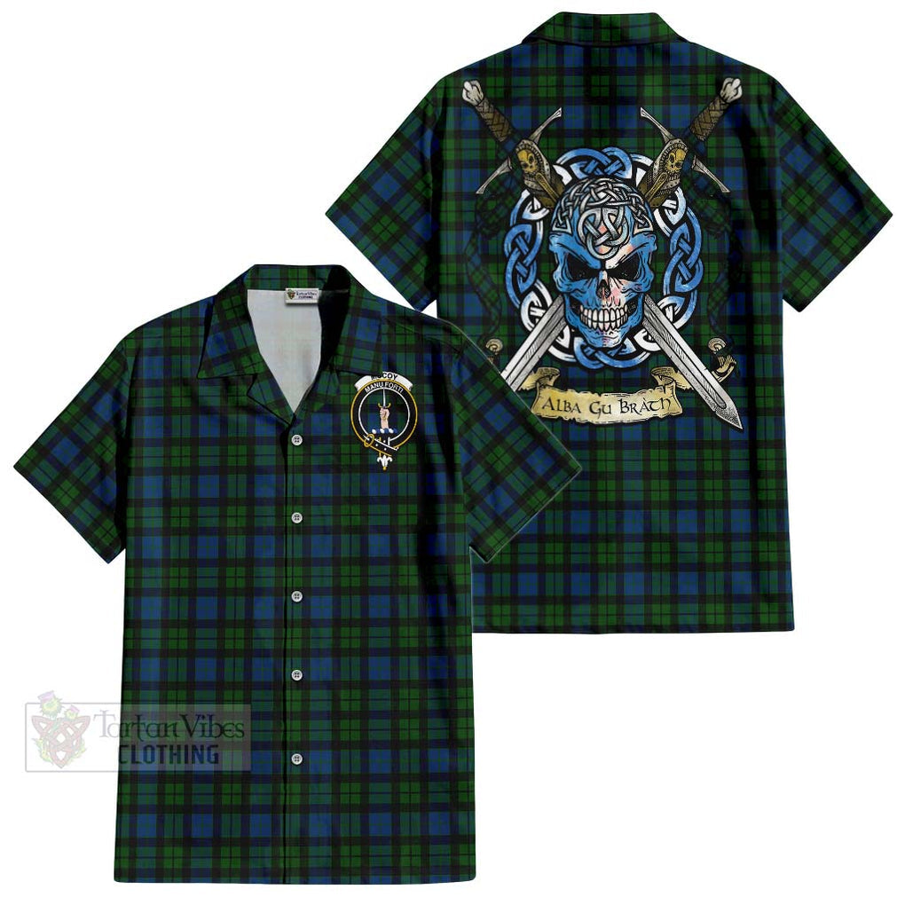 McCoy Tartan Hawaiian Shirt with Family Crest Celtic Skull Style Kid - Tartan Vibes Clothing